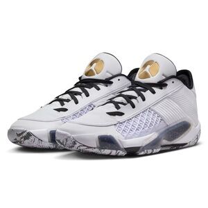 Nike Men's Jordan XXXVIII White and Black Athletic Basketball Sneakers Sz 10